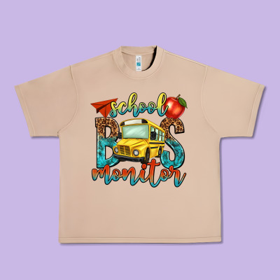 School Bus Monitor Urban Heavy Tee Designed By Nancycooperartshop