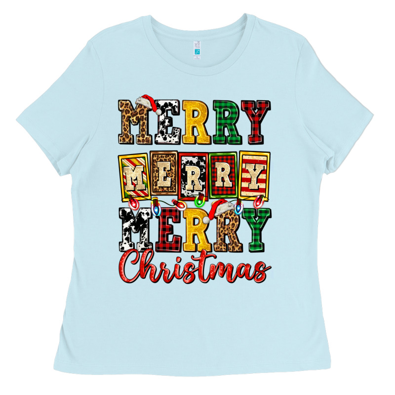 Merry Merry Merry Christmas Ado Ladies Tee by AdoDesignShop | Teevron