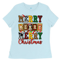 Baby Blue merry merry merry christmas ado Ladies Tee - AdoDesignShop