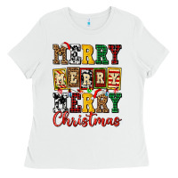 White merry merry merry christmas ado Ladies Tee - AdoDesignShop
