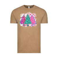 Vintage Coffee christmas leopard trees Vintage Tee - MaliasSmallBusiness