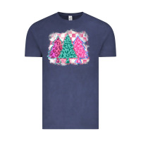 Vintage Denim christmas leopard trees Vintage Tee - MaliasSmallBusiness