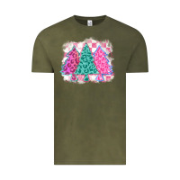 Vintage Olive christmas leopard trees Vintage Tee - MaliasSmallBusiness