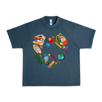 Midnight Navy teacher heart custom Urban Heavy Tee - NancyCooperArtShop
