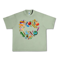 Oil Green teacher heart custom Urban Heavy Tee - NancyCooperArtShop