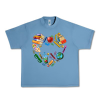 Pebble Blue teacher heart custom Urban Heavy Tee - NancyCooperArtShop