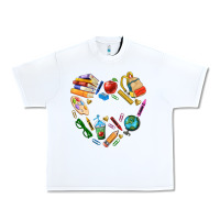 White teacher heart custom Urban Heavy Tee - NancyCooperArtShop