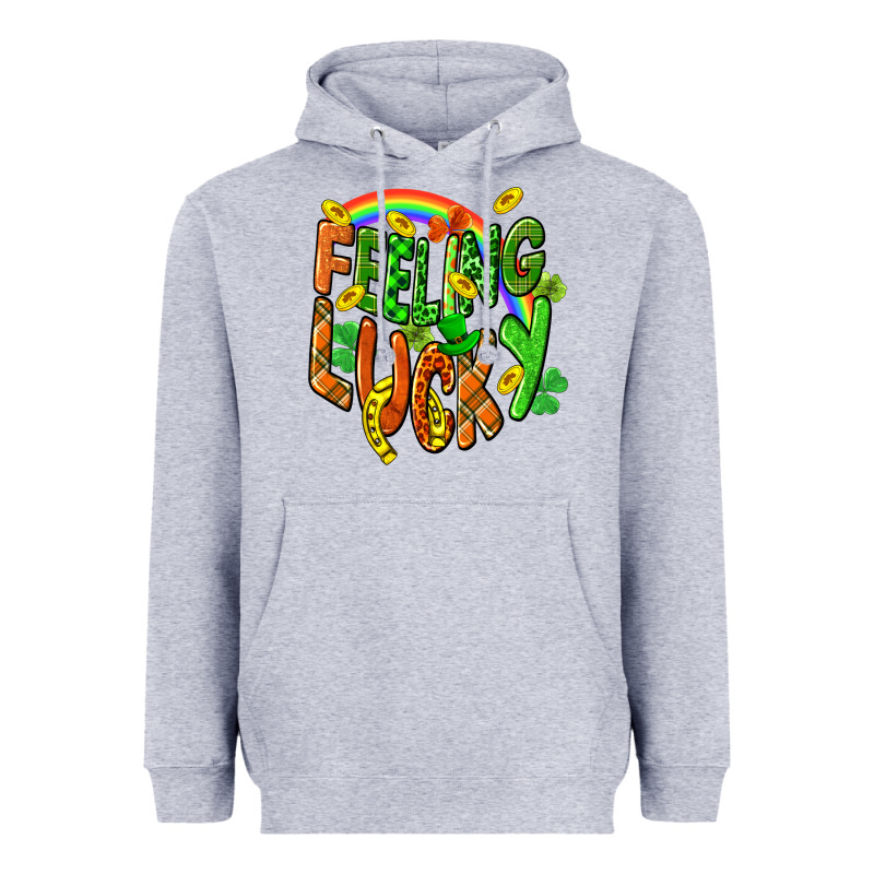 St. Patrick's Day Feeling Lucky Heavyweight Hoodie by CowGirlArtShop | Teevron