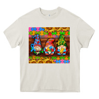 Cream autism gnomes Heavy Core Tee - AdoDesignShop