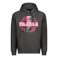 Charcoal Heather Mama leopard background Mother's Day Premium Hoodie - CowGirlArtShop