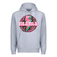 Heather Grey Mama leopard background Mother's Day Premium Hoodie - CowGirlArtShop