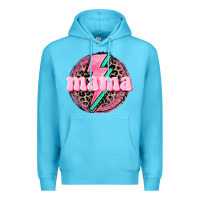 Ocean Blue Mama leopard background Mother's Day Premium Hoodie - CowGirlArtShop