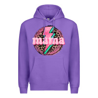 Purple Mama leopard background Mother's Day Premium Hoodie - CowGirlArtShop