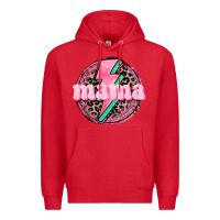 Red Mama leopard background Mother's Day Premium Hoodie - CowGirlArtShop