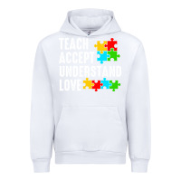 White Teach Accept Understand Love Urban Hoodie - CowhideDigitalArt