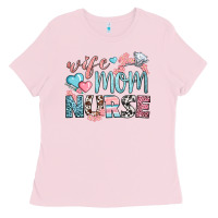 Bubblegum Pink wife mom nurse Ladies Tee - BundleAndBundleShop