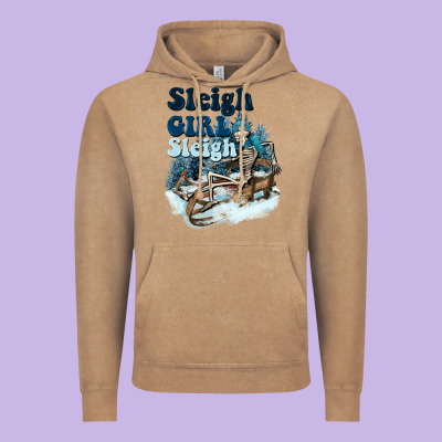 Sleigh Girl Sleigh Skeleton Vintage Hoodie Designed By Nancycooperartshop