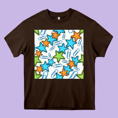 Stars School Seamless Pattern Heavy Core Tee Designed By Bundleandbundleshop