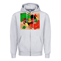 Heather Grey juneteenth vibes Zipper Hoodie - TumblerDesignByShophia