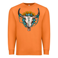 Carrot sunflower gemstone bull skull Premium Sweatshirt - OliviaCreatesArt
