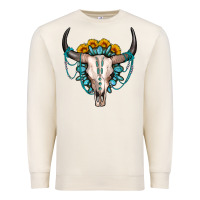 Sandshell sunflower gemstone bull skull Premium Sweatshirt - OliviaCreatesArt