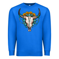 True Royal sunflower gemstone bull skull Premium Sweatshirt - OliviaCreatesArt