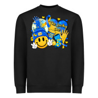 Black retro disco ball the lucky few smile face Heavyweight Sweatshirt - Artiststas