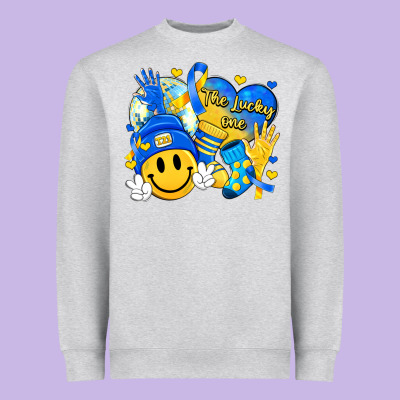 Retro Disco Ball The Lucky Few Smile Face Heavyweight Sweatshirt Designed By Artiststas