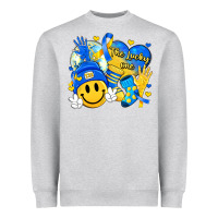 Heather Grey retro disco ball the lucky few smile face Heavyweight Sweatshirt - Artiststas