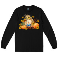 Black fall scarecrow Long Sleeve Tee - LillyAllenDesigns