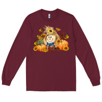 Burgundy fall scarecrow Long Sleeve Tee - LillyAllenDesigns