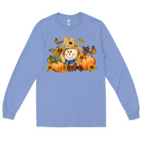 Colony Blue fall scarecrow Long Sleeve Tee - LillyAllenDesigns