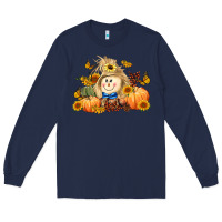 Navy fall scarecrow Long Sleeve Tee - LillyAllenDesigns