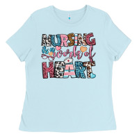 Baby Blue nursing is a work of heart Ladies Tee - BundleAndBundleShop
