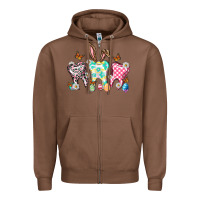 Chestnut Happy Easter Day teeth Zipper Hoodie - HowdyJamesFarm