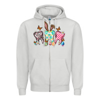 Dove Grey Happy Easter Day teeth Zipper Hoodie - HowdyJamesFarm