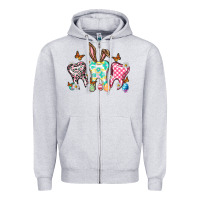 Heather Grey Happy Easter Day teeth Zipper Hoodie - HowdyJamesFarm