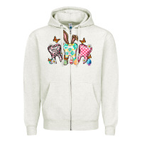 Oatmeal Heather Happy Easter Day teeth Zipper Hoodie - HowdyJamesFarm