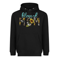 Black Blessed mom sunflower mother's day Heavyweight Hoodie - HowdyJamesFarm