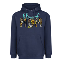 Navy Blessed mom sunflower mother's day Heavyweight Hoodie - HowdyJamesFarm