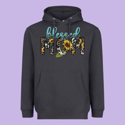 Blessed Mom Sunflower Mother's Day Heavyweight Hoodie Designed By Howdyjamesfarm