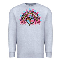 Heather Grey valentine's day rainbow heart olivia Premium Sweatshirt - OliviaCreatesArt