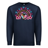 Navy valentine's day rainbow heart olivia Premium Sweatshirt - OliviaCreatesArt