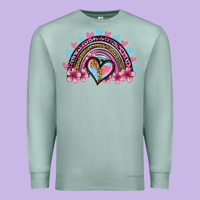 Valentine's Day Rainbow Heart Olivia Premium Sweatshirt Designed By Oliviacreatesart