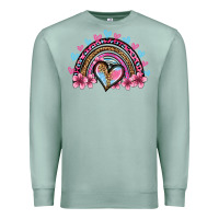 Seafoam valentine's day rainbow heart olivia Premium Sweatshirt - OliviaCreatesArt