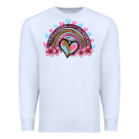 White valentine's day rainbow heart olivia Premium Sweatshirt - OliviaCreatesArt