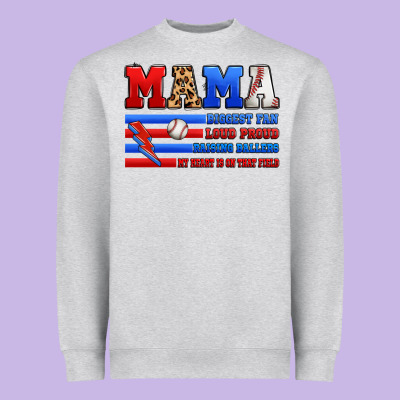 Baseball Mama Heavyweight Sweatshirt Designed By Artiststas