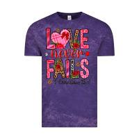 Cloud Purple love never fails i corintians 13 8 Vintage Tee - NancyCooperArtShop