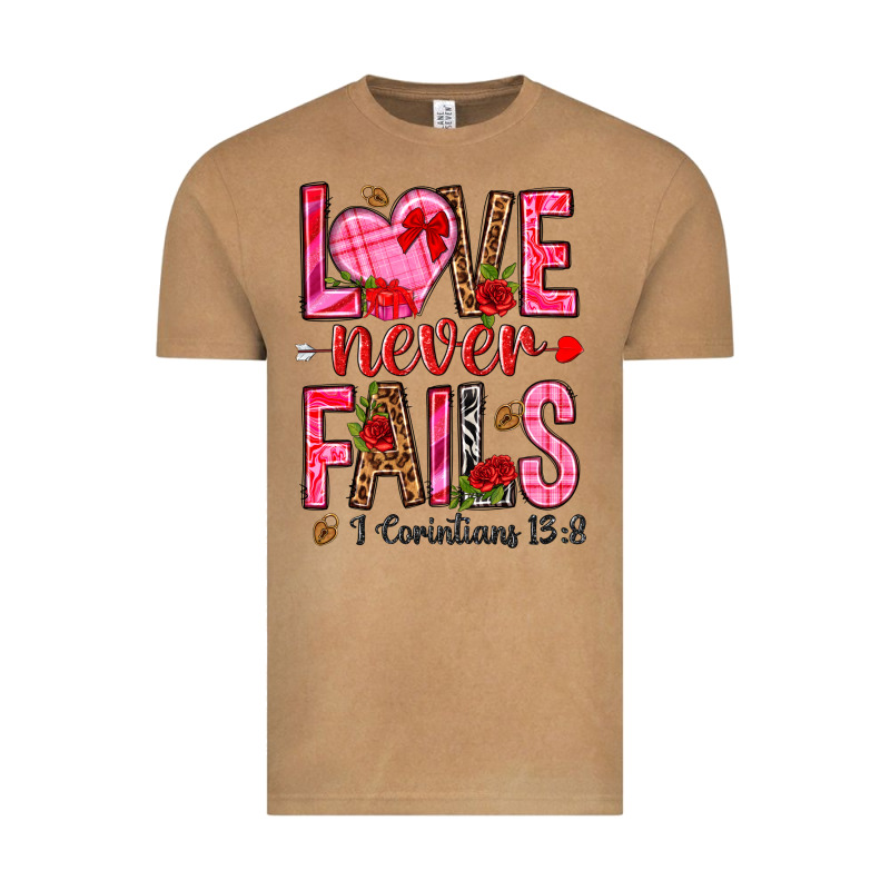 Love Never Fails I Corintians 13 8 Vintage Tee by NancyCooperArtShop | Teevron