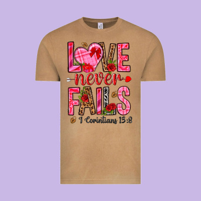 Love Never Fails I Corintians 13 8 Vintage Tee Designed By Nancycooperartshop